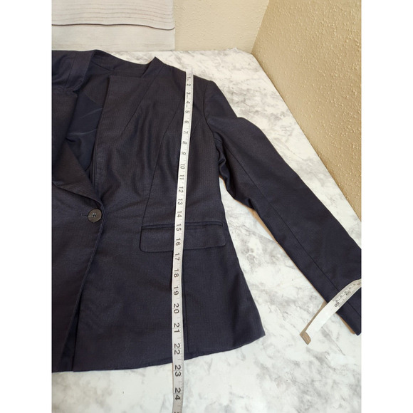 Halogen Women’s Navy Blue One Button Blazer Jacket Office Career Size 10P - Picture 6 of 7